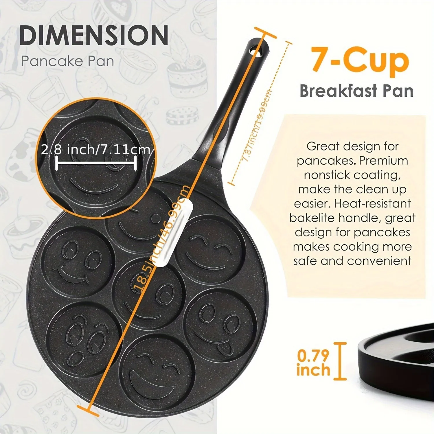 1 Pc Mini Pancake Griddle - 7-Mold Non-Stick Cooking Surface, Compact Kitchenware for Perfect Breakfast, Easy Cleaning, Space-Saving Design, Cookware, Kitchen Supplies, and Essential Kitchen Items