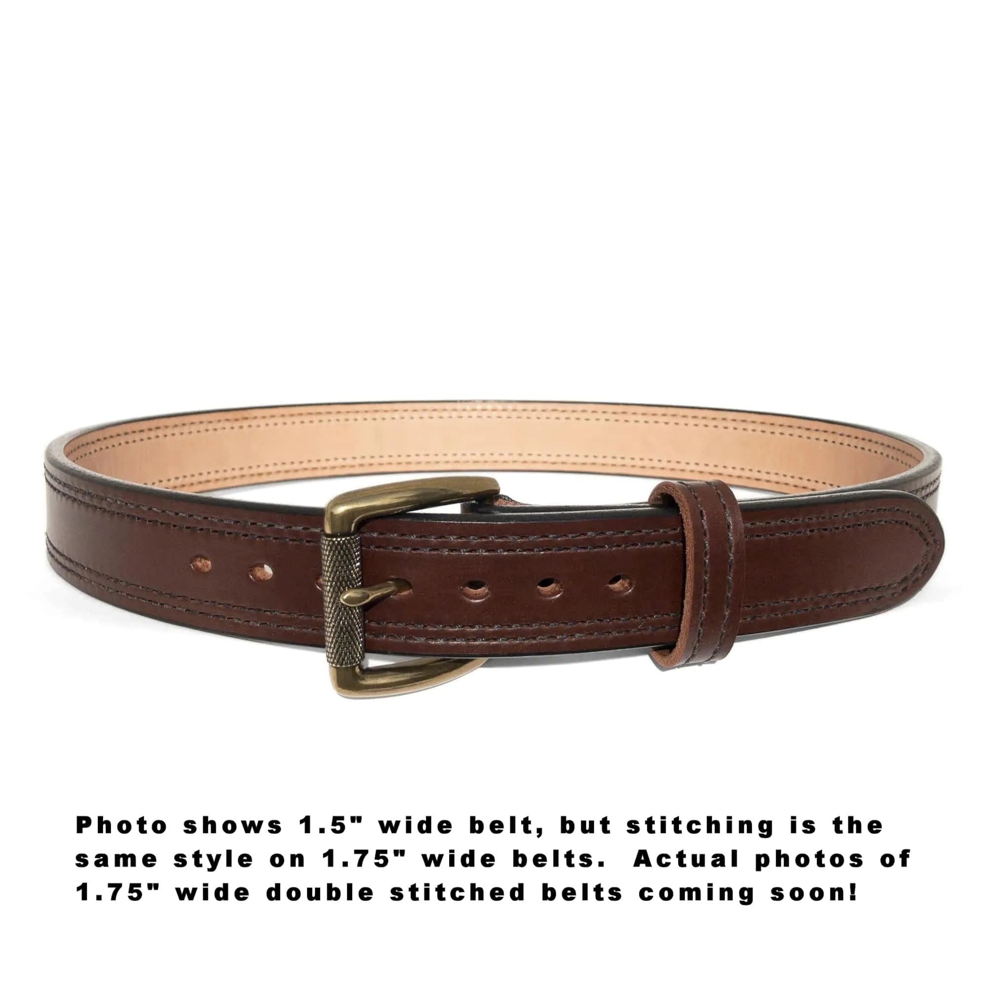 1.75" Wide DOUBLE STITCHED Dual-Layer Bullhide Gun Belt