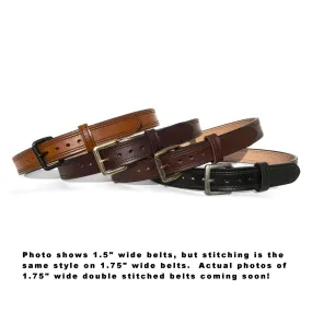 1.75" Wide DOUBLE STITCHED Dual-Layer Bullhide Gun Belt