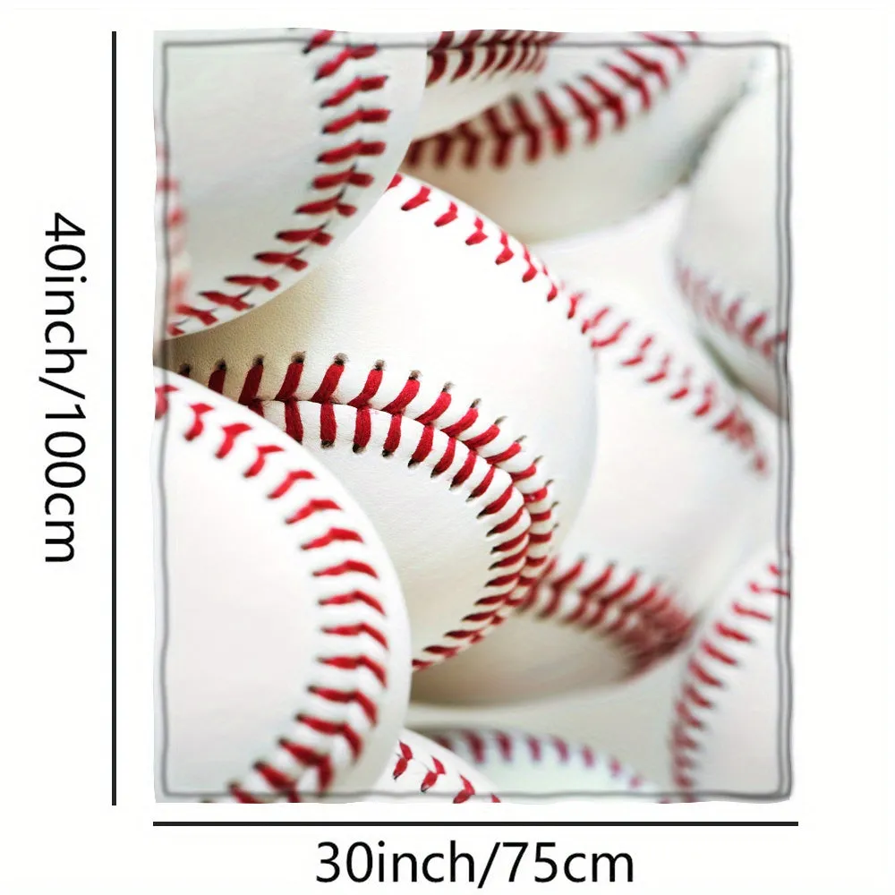 1pc Ultra-Soft, Warm, and Cozy Baseball Throw Blanket - Perfect for Couch, Bed, Sofa, Office, and Camping - Soft Brushed Microfiber, Lightweight, Compact, and Easy to Care