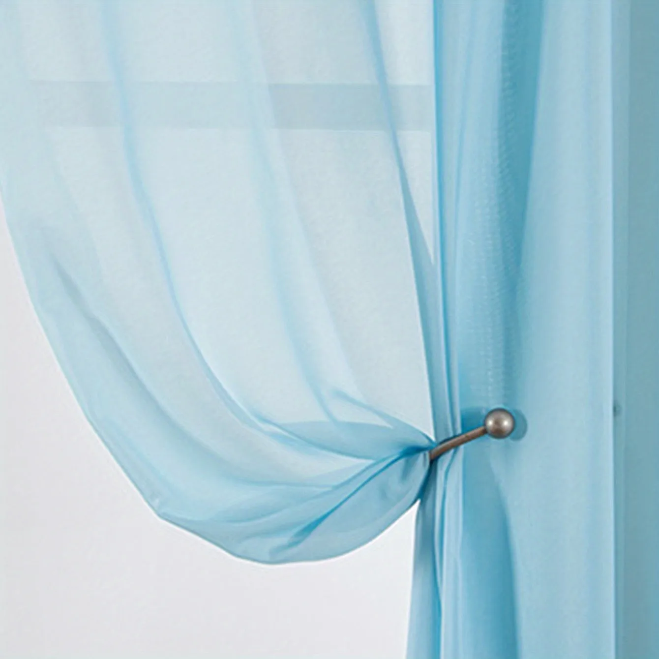 2 Panels of Soft White Chiffon Sheer Curtains for Bedroom, Living Room & Balcony - Elegant Home Decor