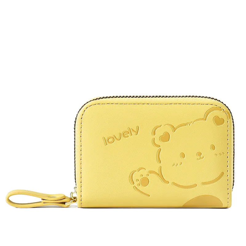 2024 New Japan and South Korea Cute Cartoon Card Holder Female Compact Mini Multi-Card Holder Card Case Student Zipper Coin Purse Fashion