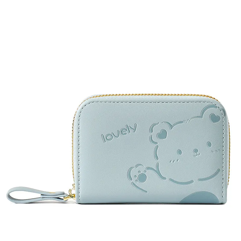 2024 New Japan and South Korea Cute Cartoon Card Holder Female Compact Mini Multi-Card Holder Card Case Student Zipper Coin Purse Fashion