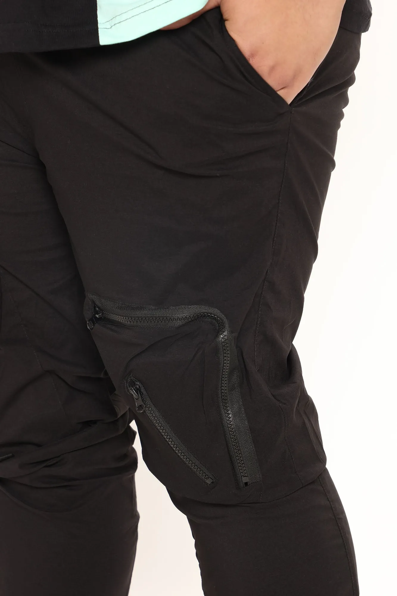 All Around Zipper Cargo Pants - Black