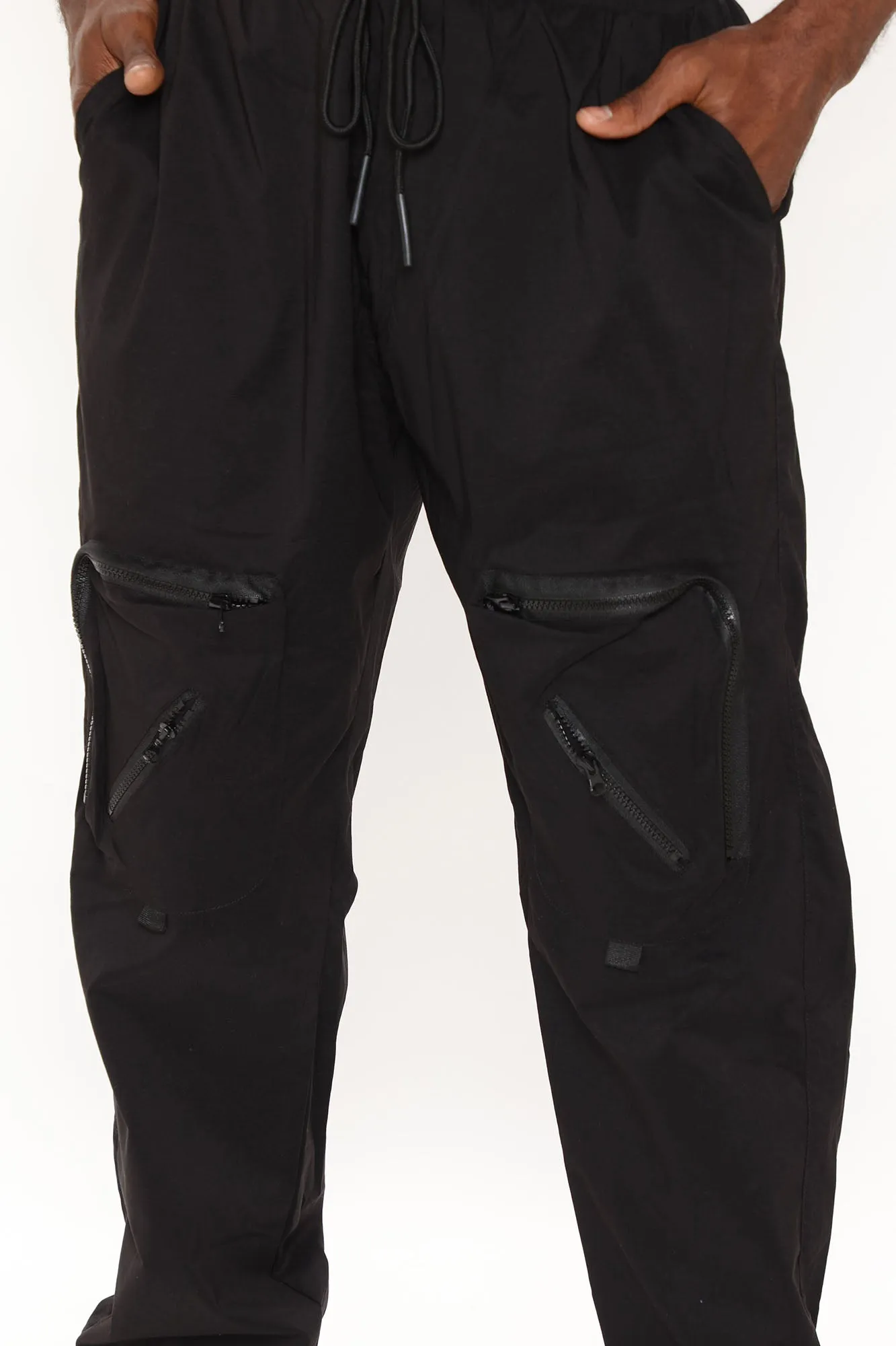 All Around Zipper Cargo Pants - Black