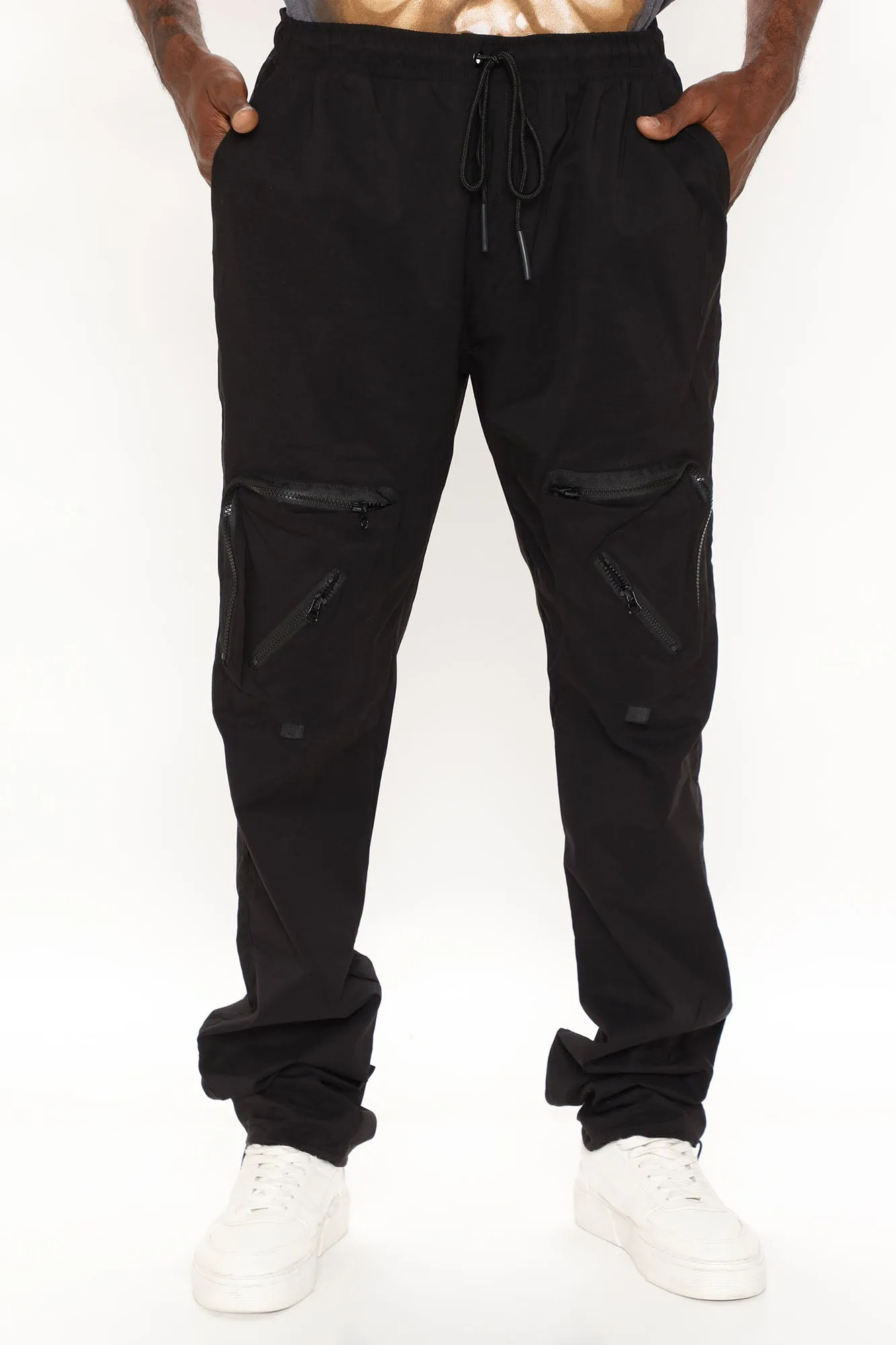 All Around Zipper Cargo Pants - Black