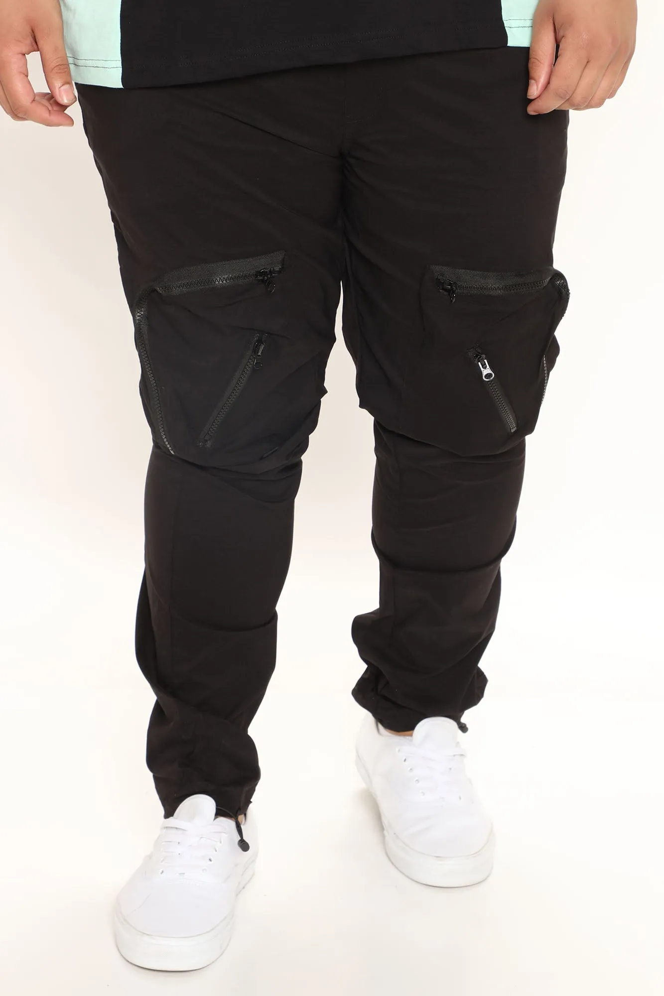 All Around Zipper Cargo Pants - Black