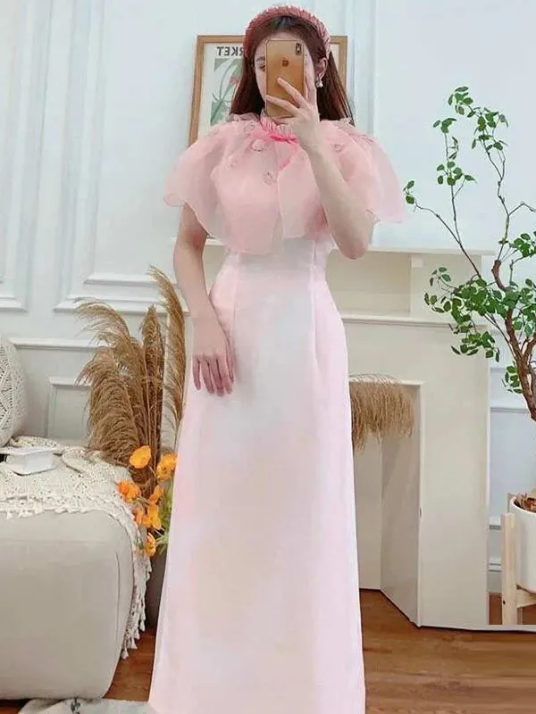 Ao Dai Dress Pink Ao Dai Dress Includes One Ao Dai Top And Pants