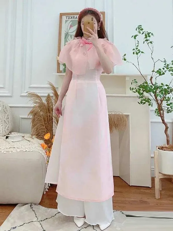 Ao Dai Dress Pink Ao Dai Dress Includes One Ao Dai Top And Pants