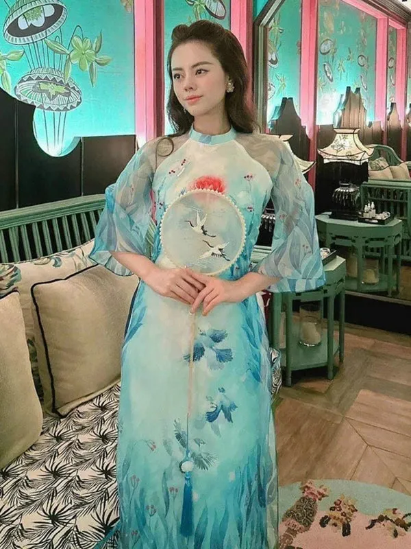 Ao Dai Vietnam Ao Dai Dress Blue Includes One Ao Dai Top And Pants