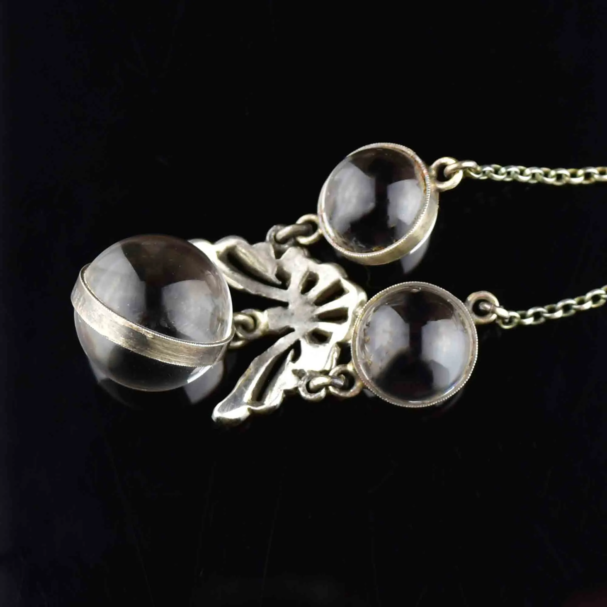 Art Deco Silver Marcasite Pool of Light Necklace