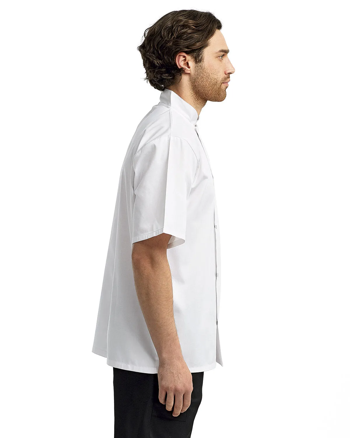 Artisan Collection by Reprime RP664 Unisex Studded Front Short-Sleeve Chef's Coat