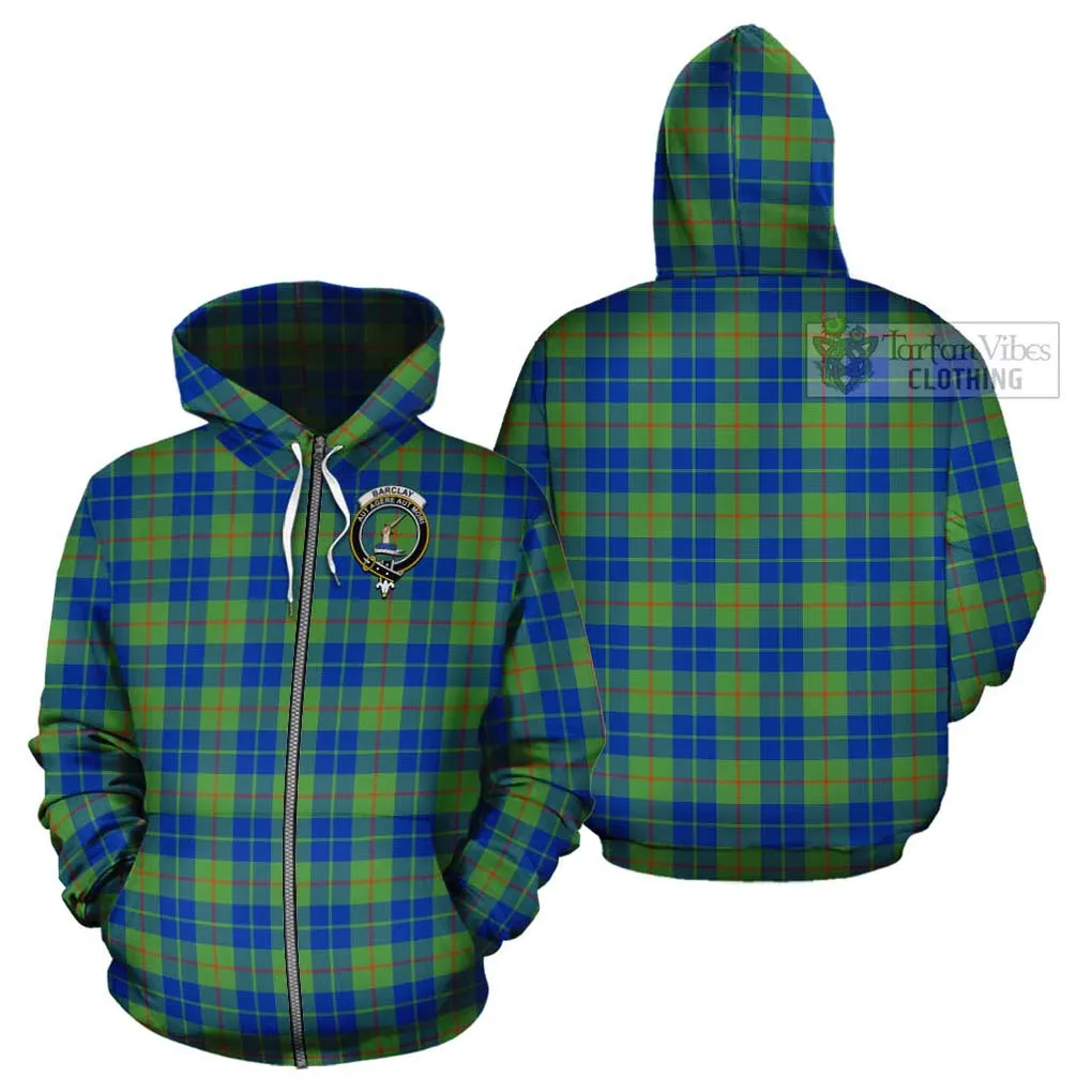 Barclay Hunting Ancient Tartan Cotton Hoodie with Family Crest