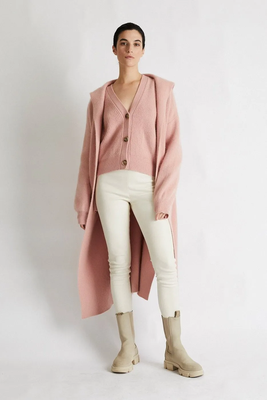   Beryll Vivian Cashmere Coat with Hood | Baby Pink