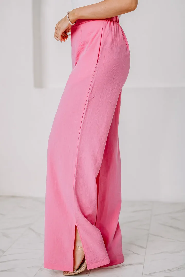 Better In Pink Wide Leg Linen Pants