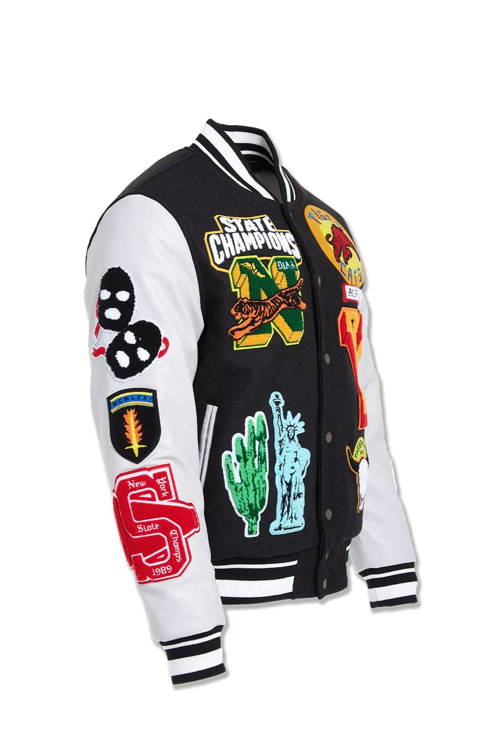 Big Men's Empire City Varsity Jacket (Black)