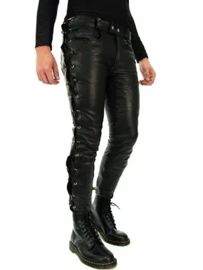 Biker's Side Laced Leather Pants