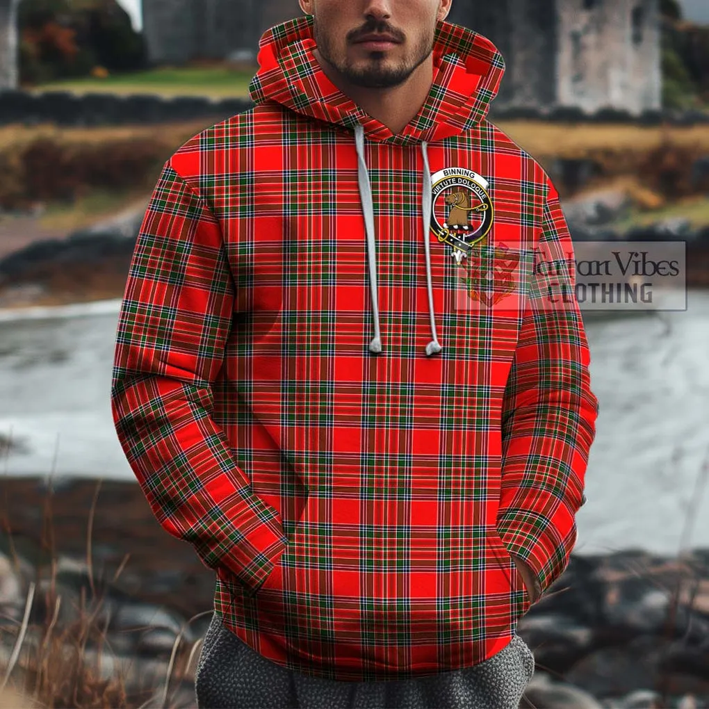 Binning Tartan Cotton Hoodie with Family Crest