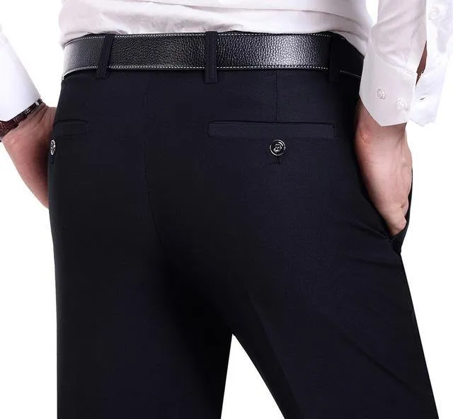 Black Formal Suit Pants Business Male Wedding Dress Casual Men Trouser