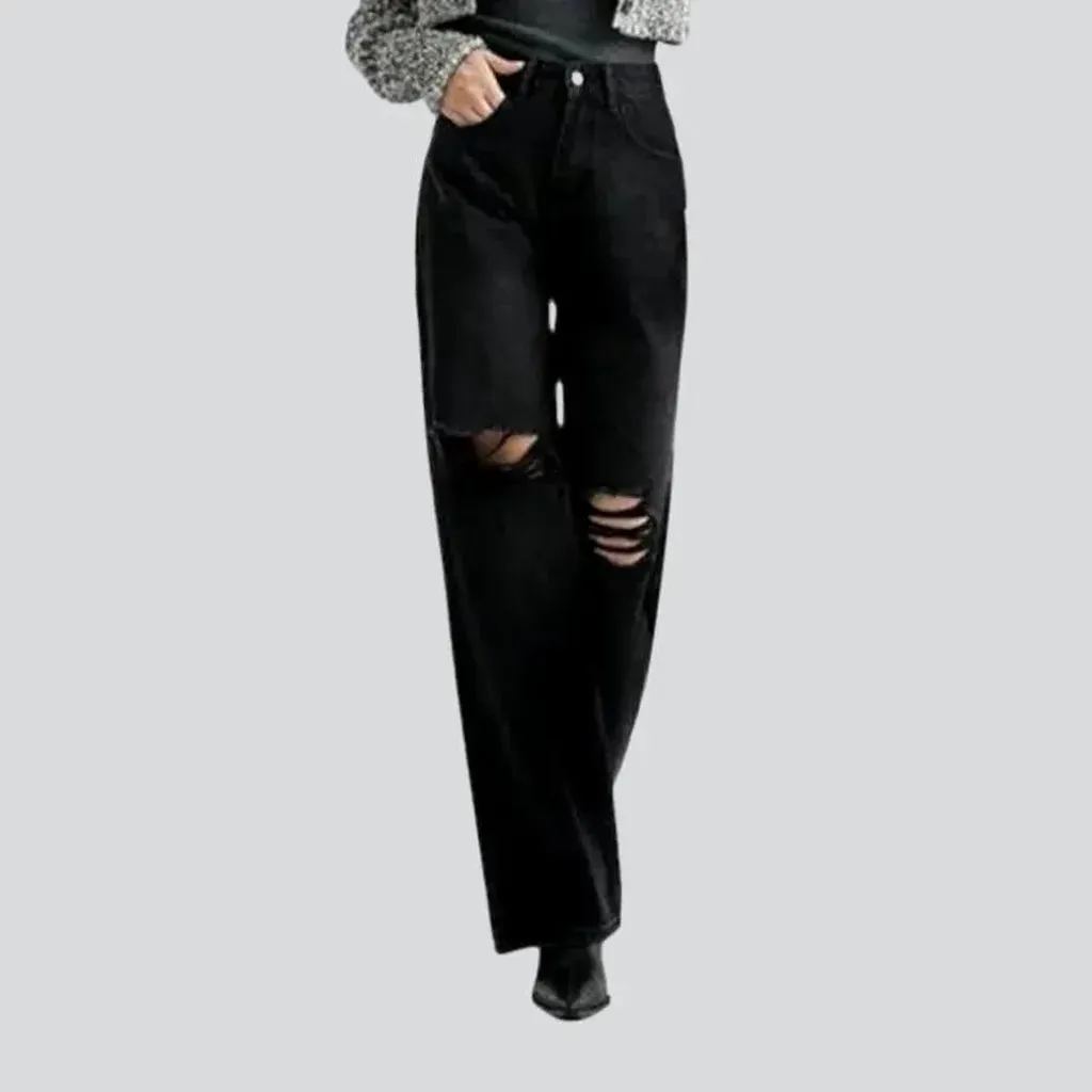 Black women's distressed jeans