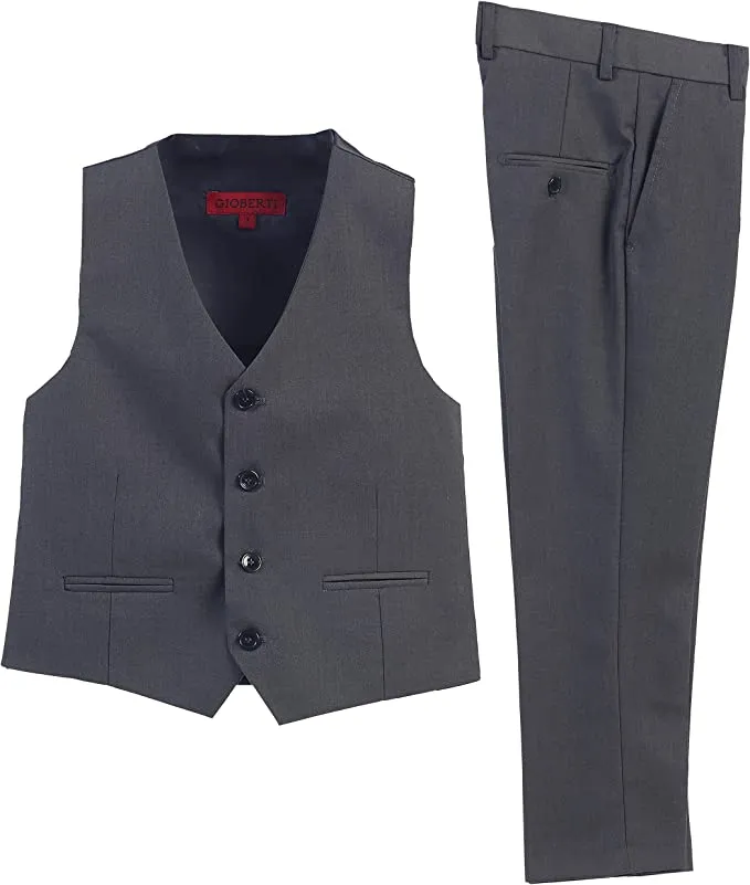 Boy's Formal 2 -Piece Suit Vest - Charcoal