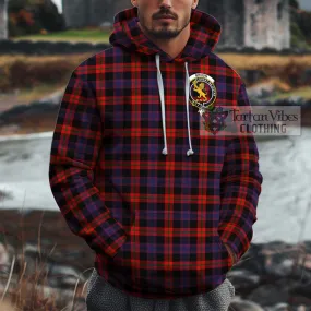 Broun Modern Tartan Cotton Hoodie with Family Crest