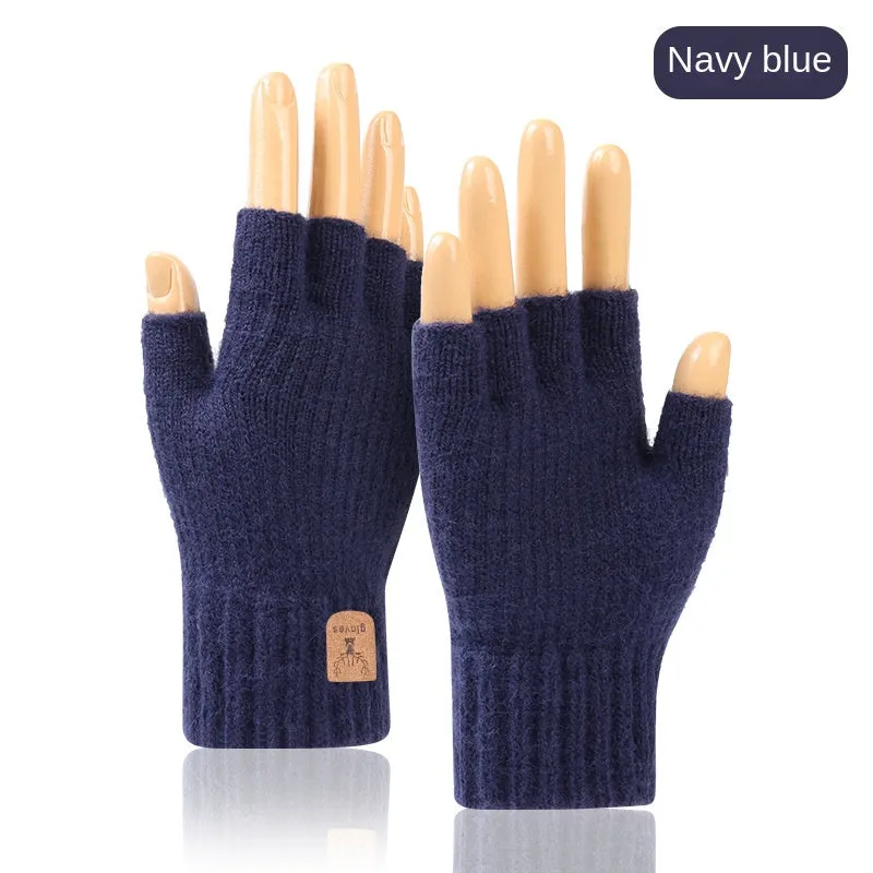 Cashmere Half Finger Stretch Knitted Gloves - Soft, Warm, and Convenient for Winter Outdoor Activities - Elastic, Texting Friendly, and Coldproof for Going Out