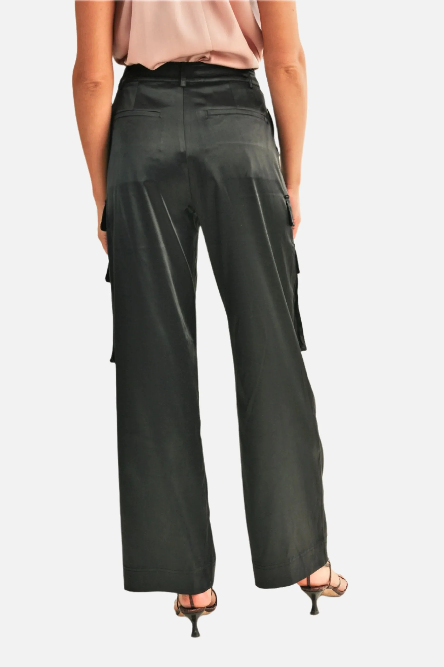 Cassie Satin Cargo Pants