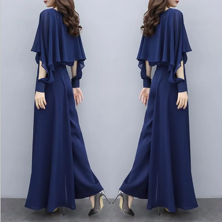 Chiffon High Waist Wide Leg Pants Suit Women's Summer New Women's Clothing Korean Style Western Style Leisure Fashion Two-Piece Suit Spring