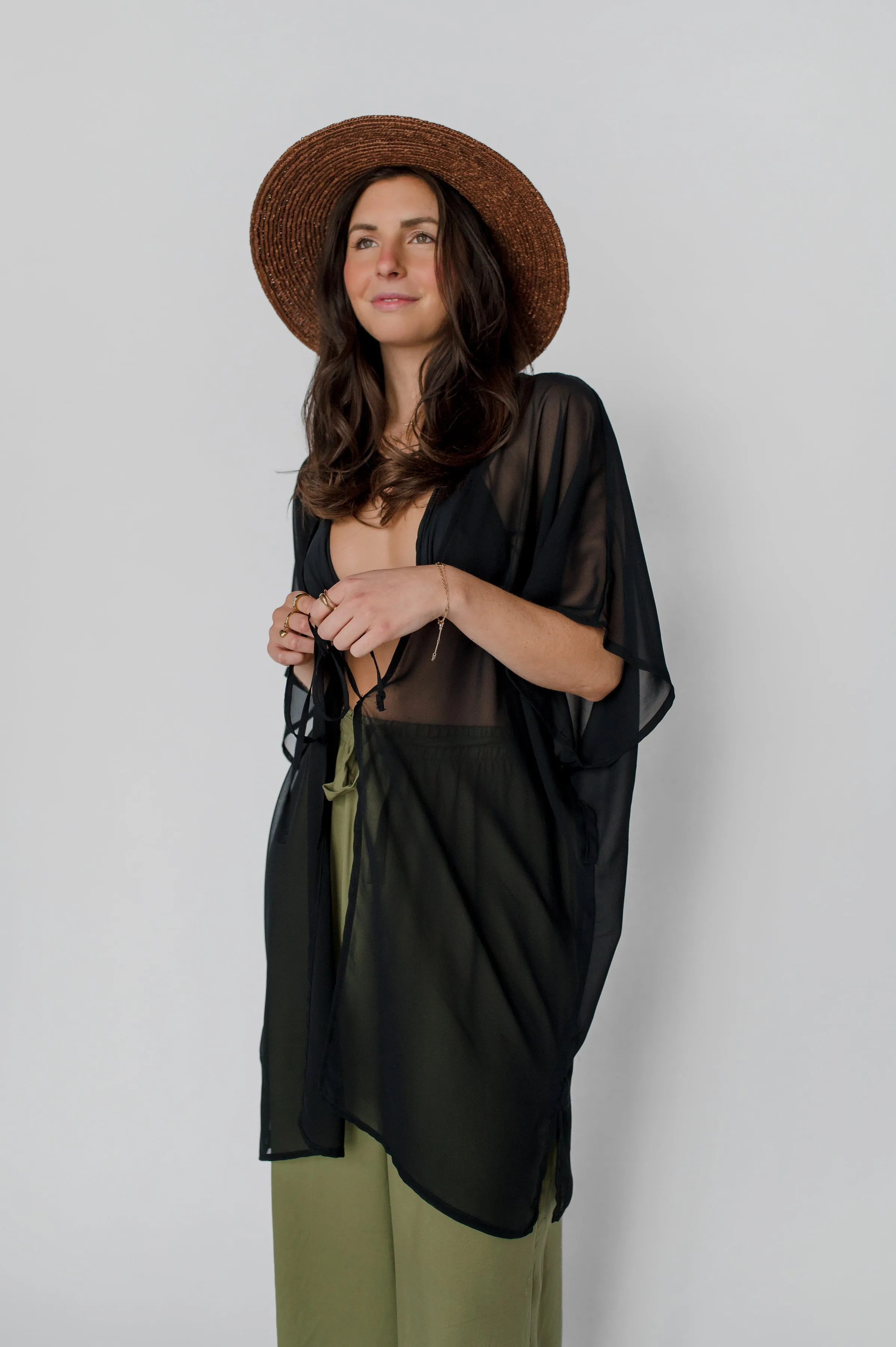 Chiffon long kimono