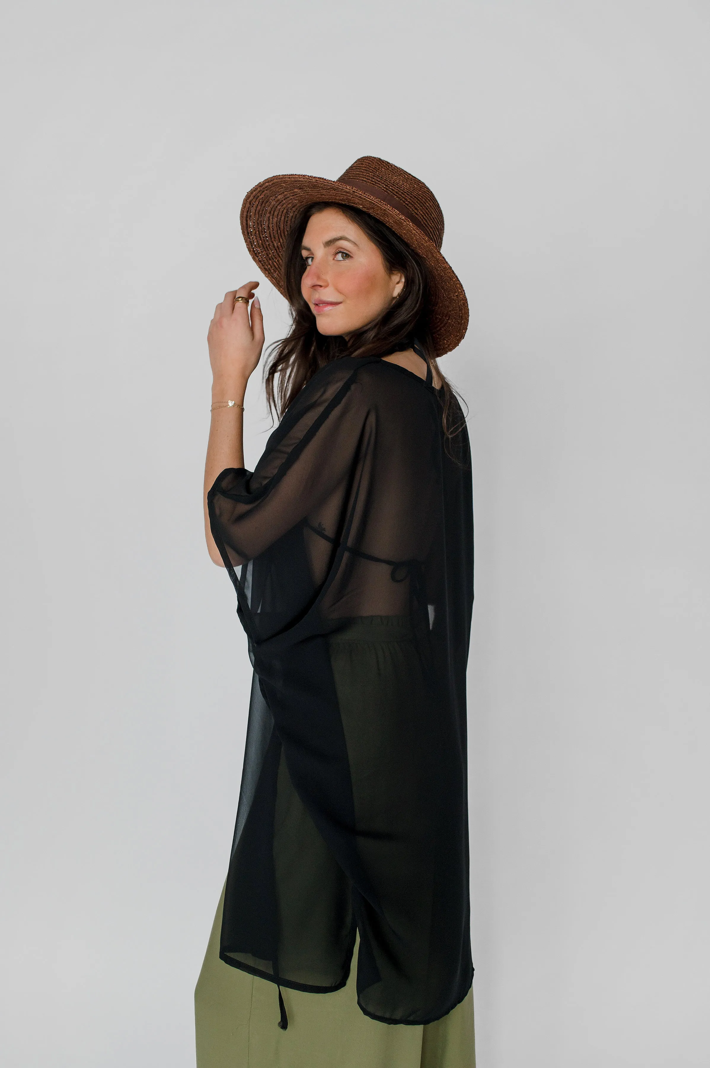 Chiffon long kimono