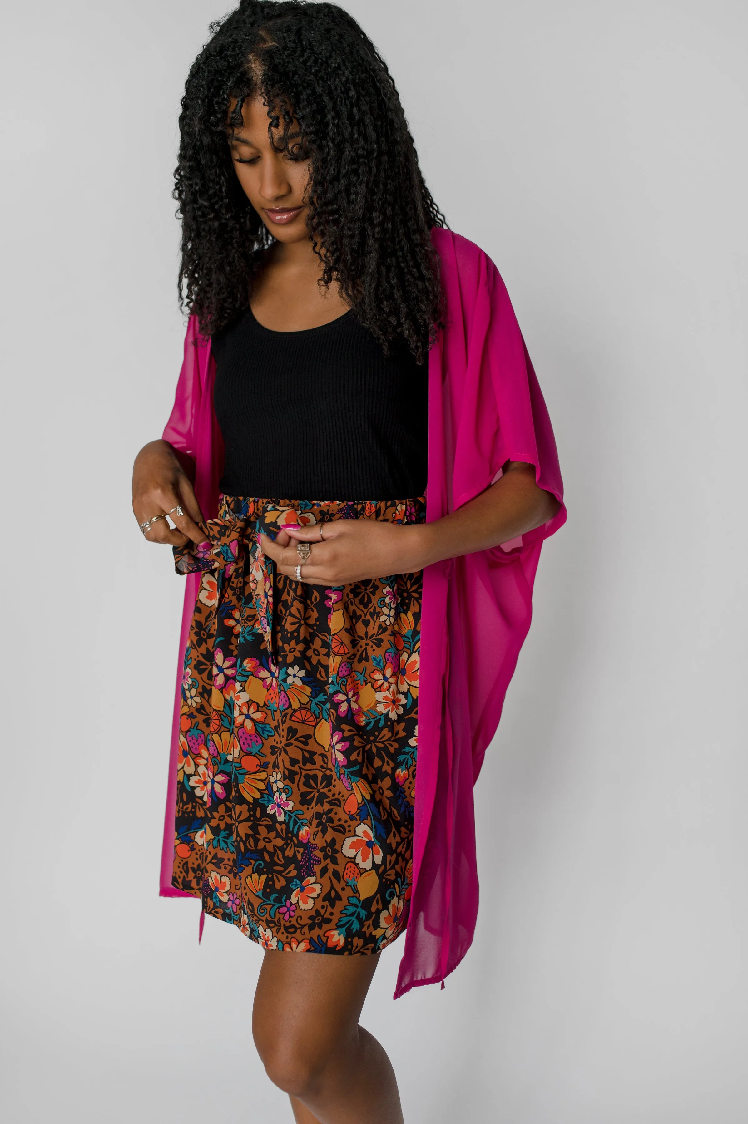 Chiffon long kimono