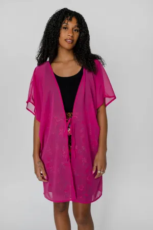 Chiffon long kimono