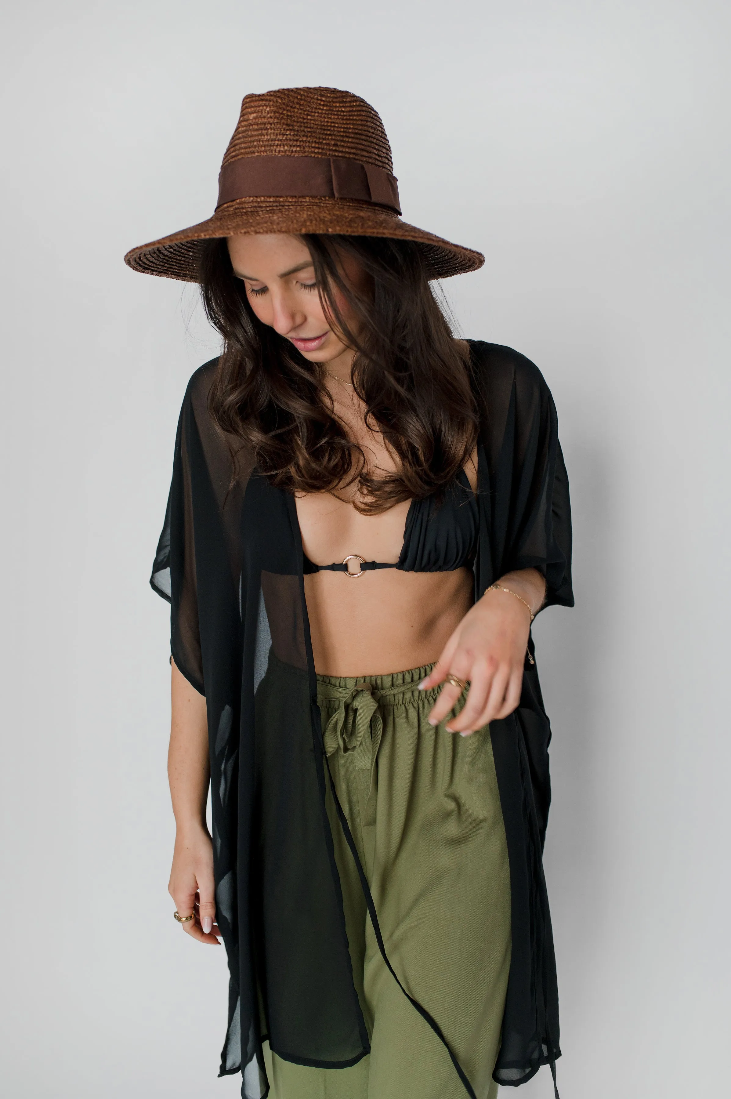 Chiffon long kimono