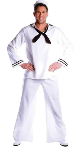 Classic White Sailor Uniform Mens Plus Size Costume