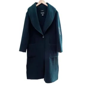 Club Monaco Wool Coat Long Open Emerald Green Size L