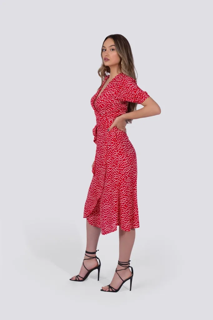 Coco Wrap Dress | Red Polka Dot