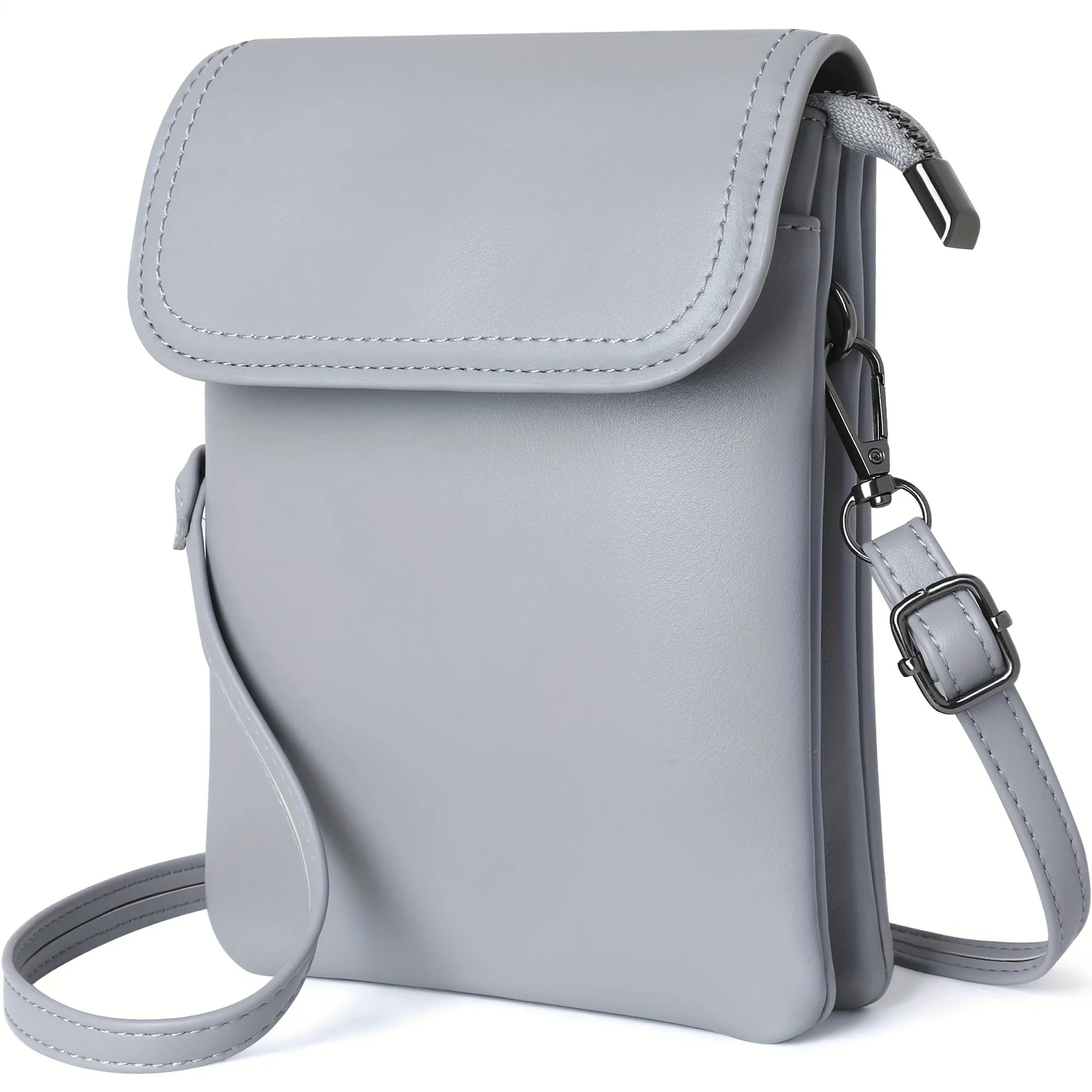 Compact Small Crossbody Phone Bag - Magnetic Closure, Adjustable PU Leather Purse with Shoulder Strap, Polyester Lining, and Casual Style for Women