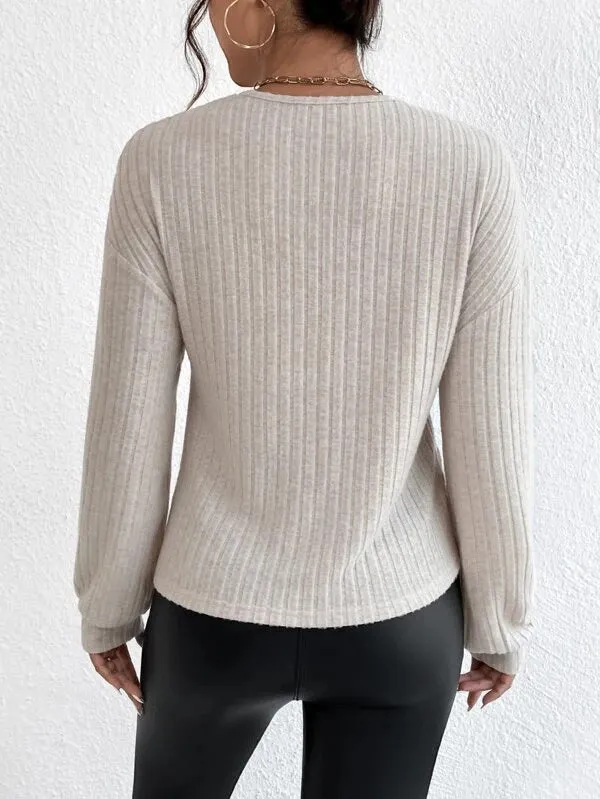 CozyKnit V-neck crossover pullover sweater