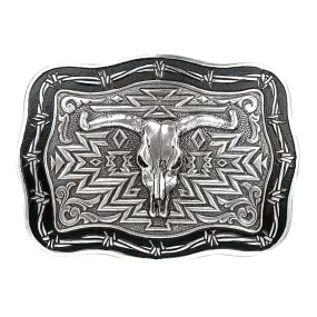 Crumrine Rectangle Vintage Steer Skull Buckle