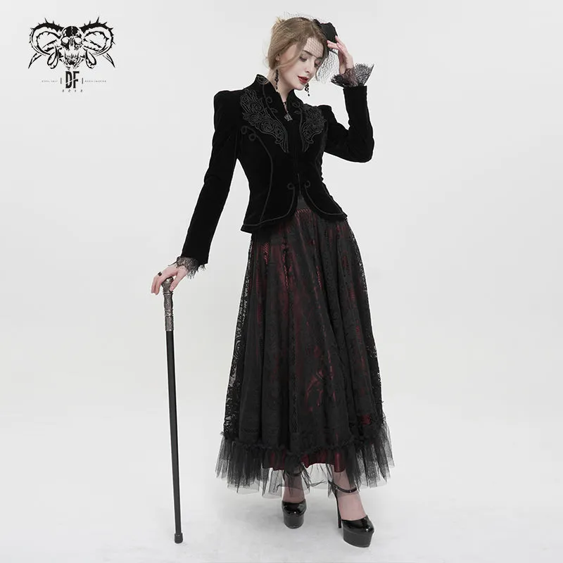 CT19301 women black gothic short jacket