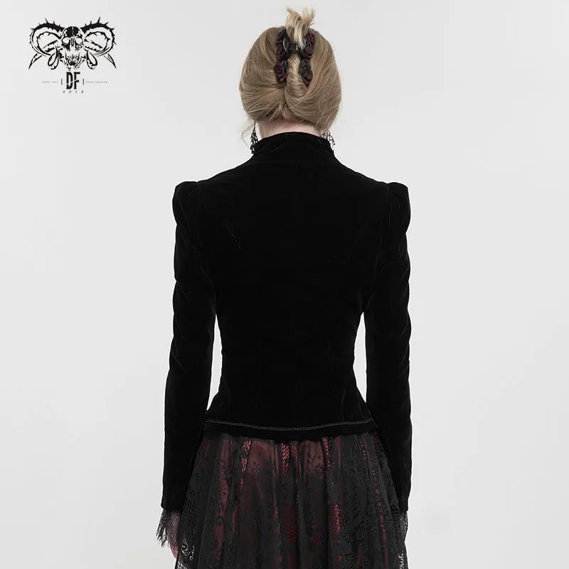 CT19301 women black gothic short jacket