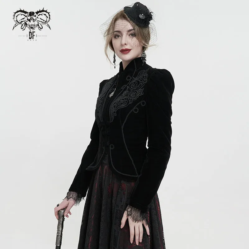 CT19301 women black gothic short jacket