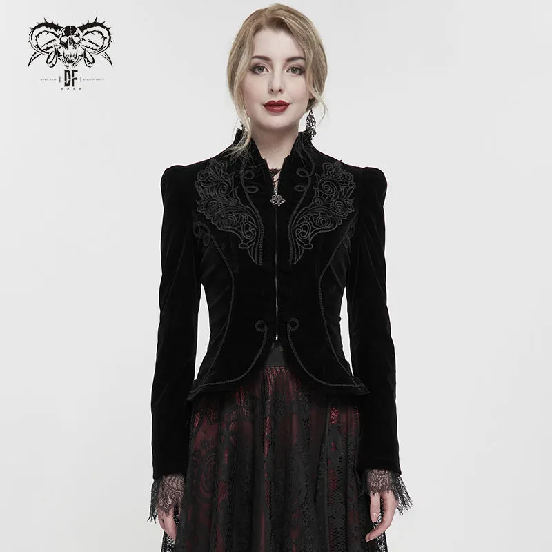 CT19301 women black gothic short jacket