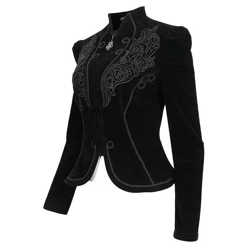 CT19301 women black gothic short jacket