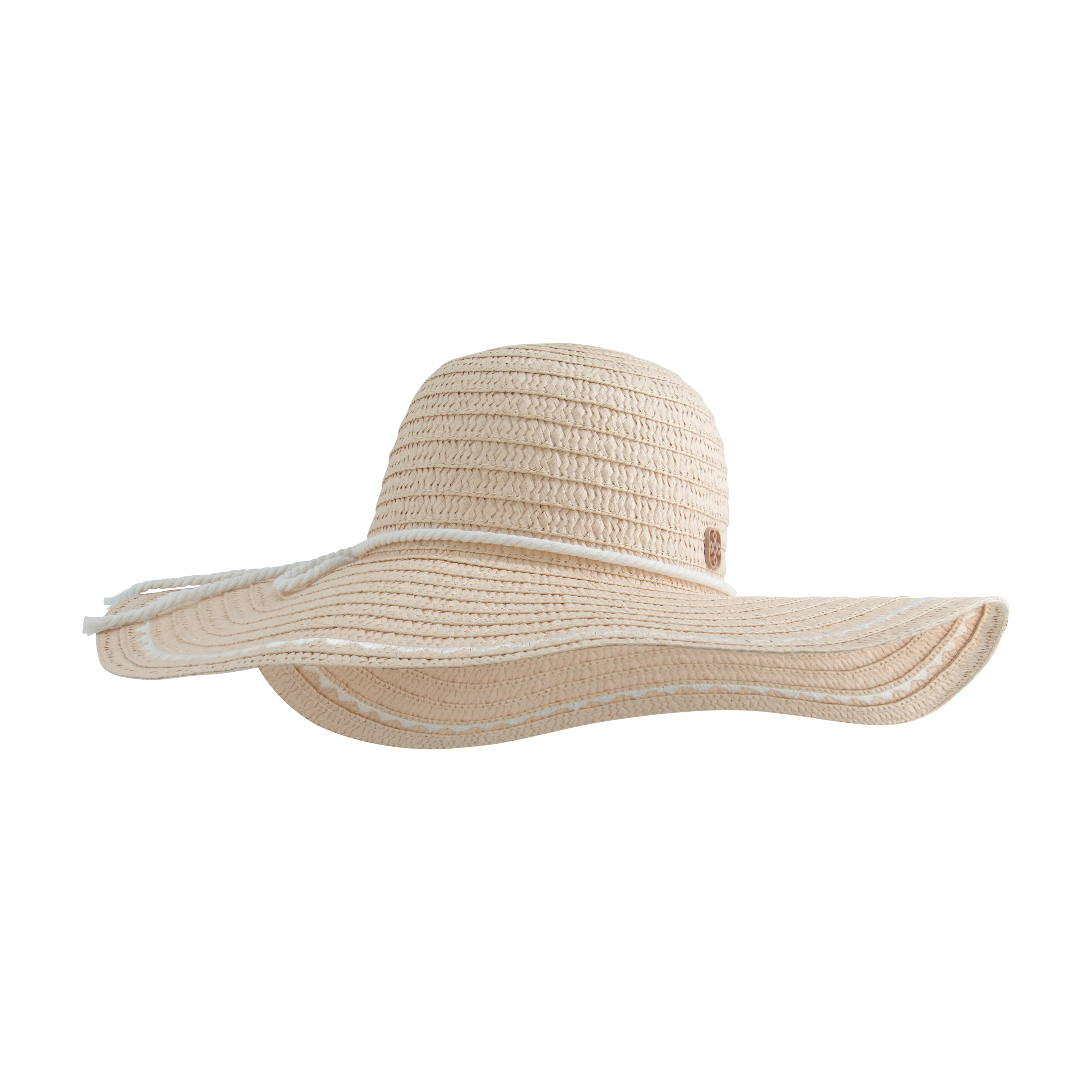 Daisy Fuentes Women's Floppy Beach Paper Braid Straw Sunhat with Embroidery