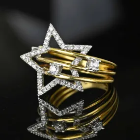 Designer Sonia B 14K Gold Diamond Star Ring