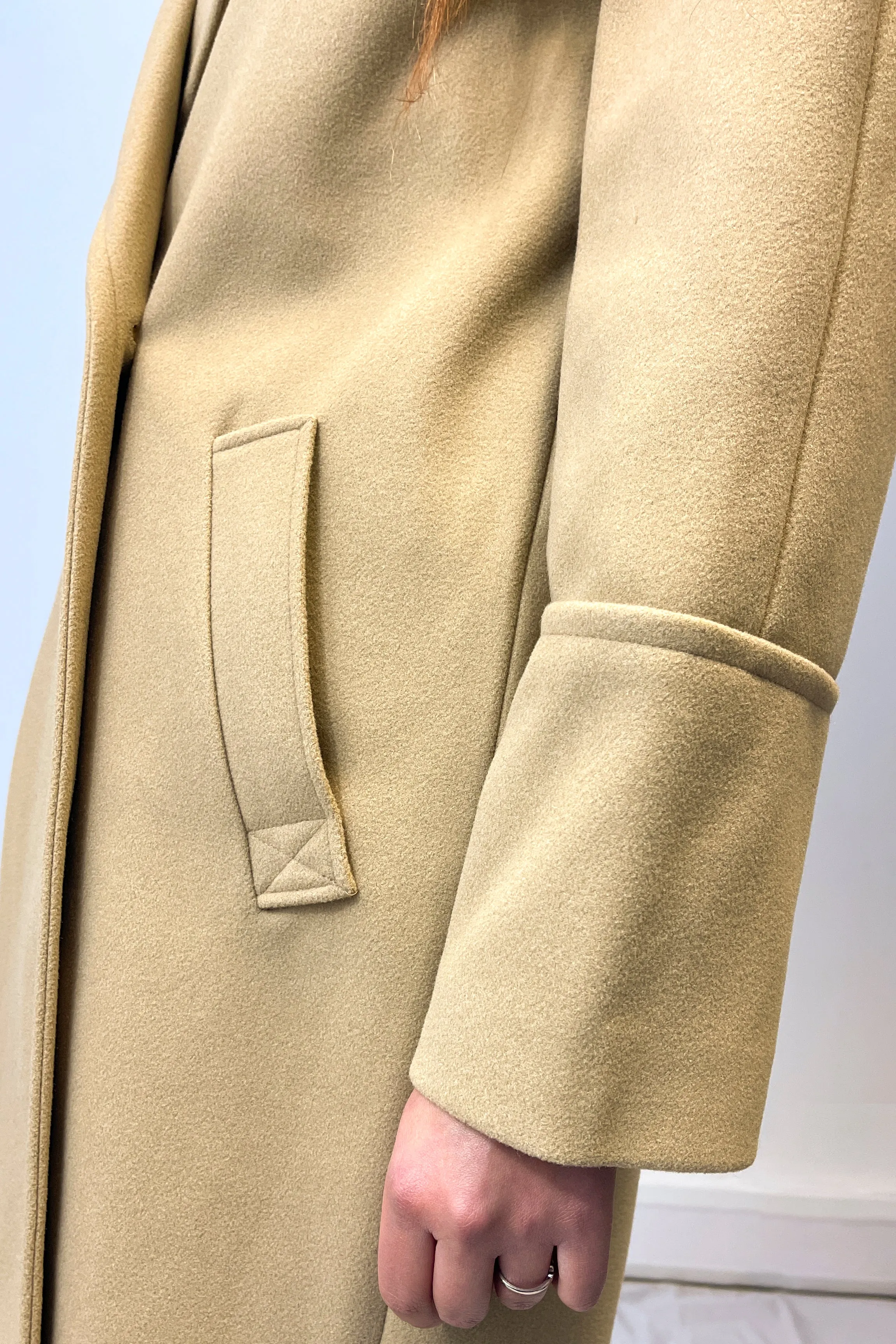 Double Breasted Relaxed Fit Coat Beige