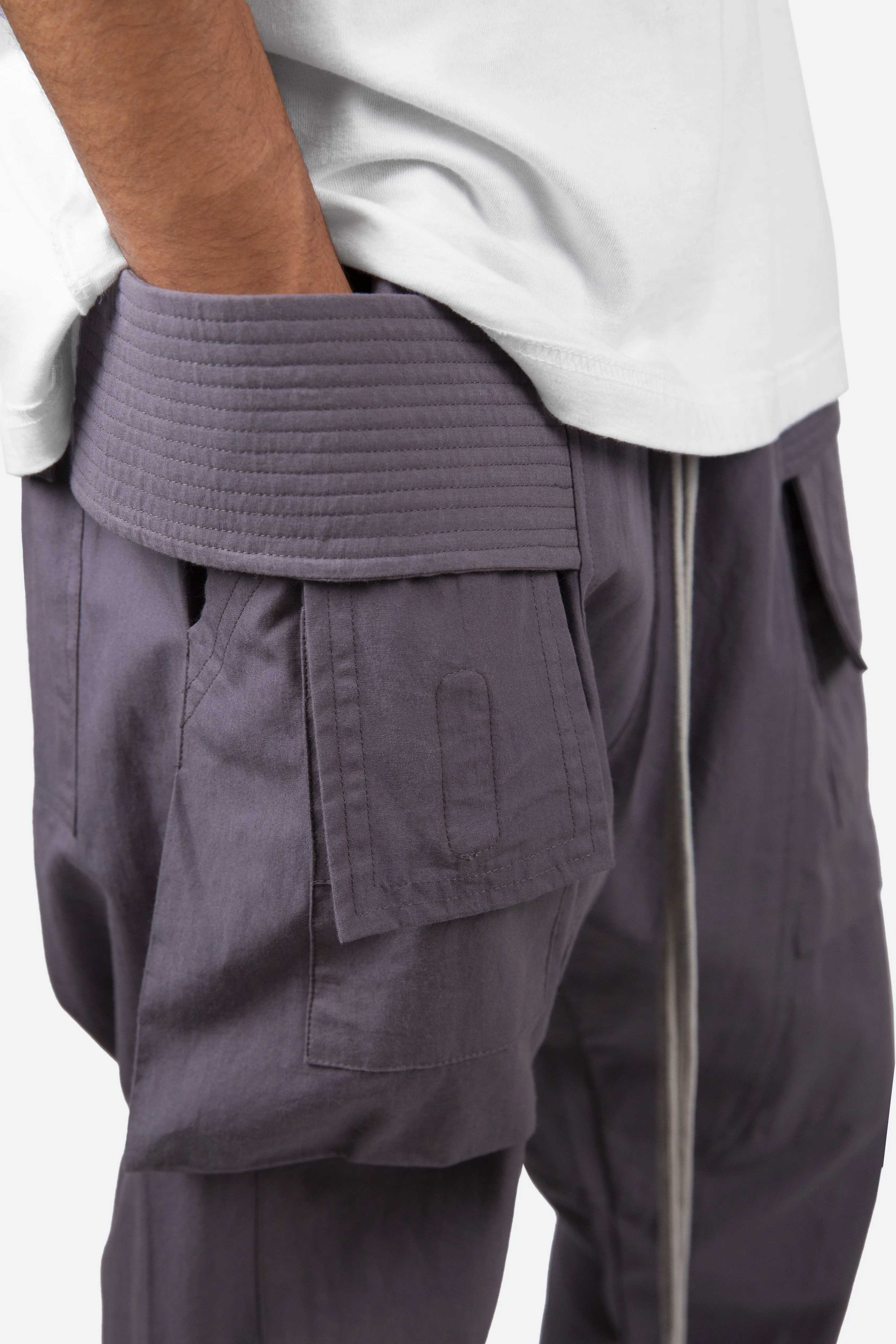 Drop Crotch Cargo Pants - Charcoal Grey