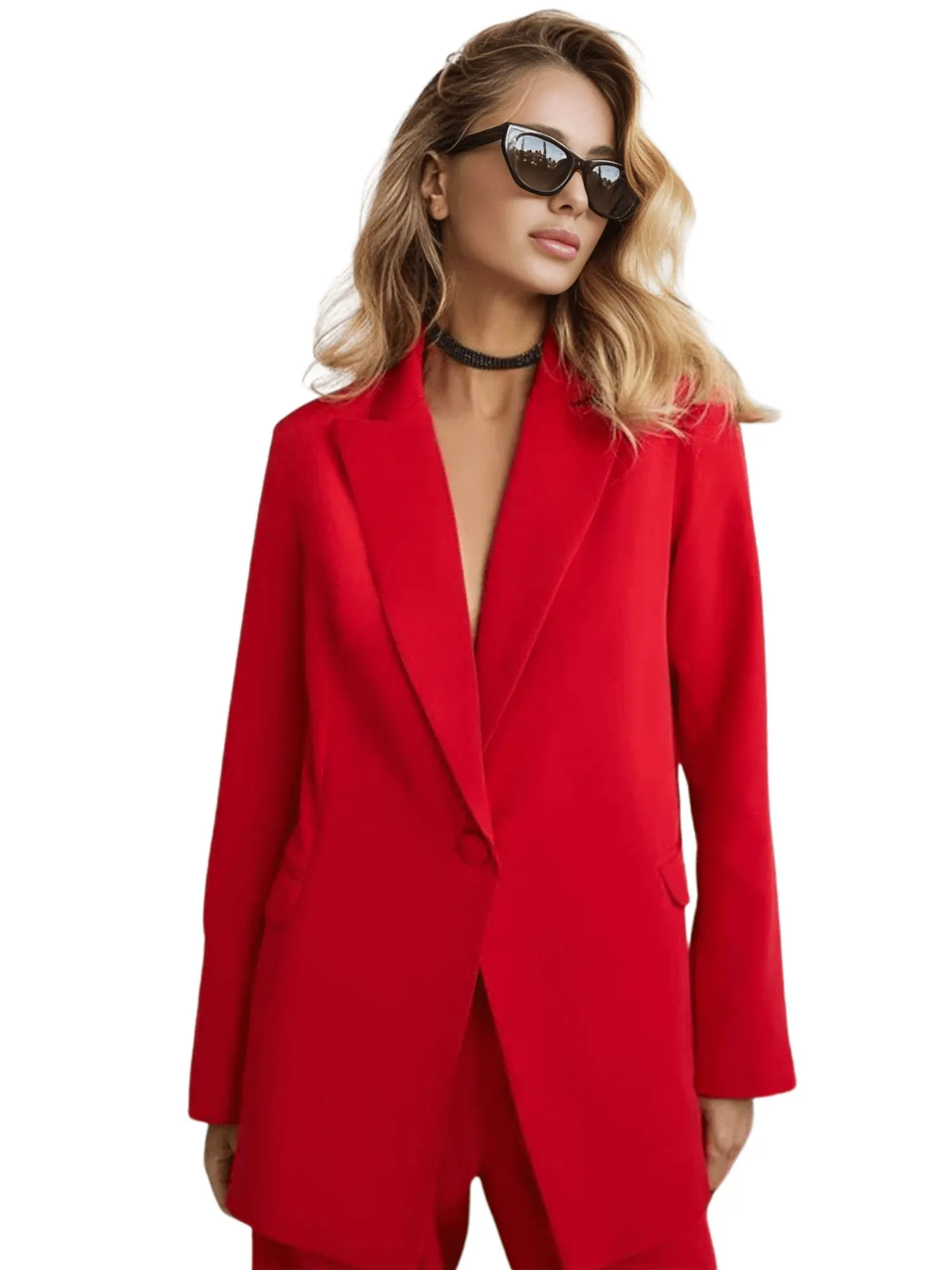 Elegant Red Office Suits for Women, Pant Suits for Formal Occasions, Suits for Wedding Guest, 2 PCs